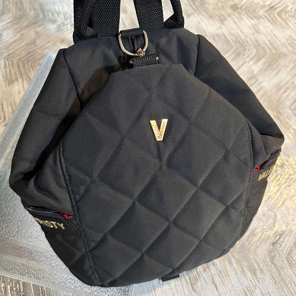 Valentino Quilted Black Backpack with Gold Details - Picture 14 of 15